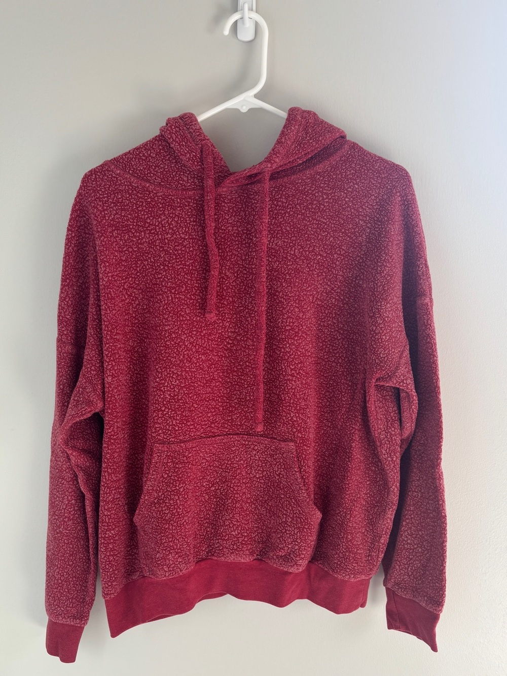Red Sherpa Pullover Hoodie
